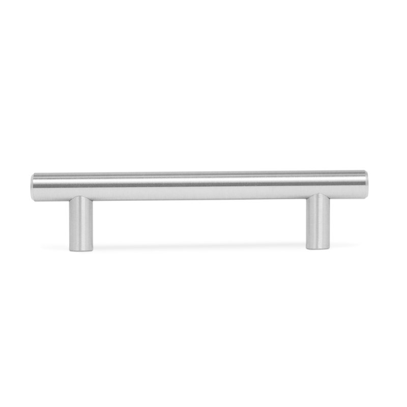 BIRDROCK ACCUEIL Poignée simple en T arrondie et moderne - Nickel brossé - Armoire de cuisine et de salle de bain 3,75 pouces - Paquet de 25 - Quincaillerie pour meuble élégant - Poignée tiroir traditionnelle - Conception élégante en acier inoxydable