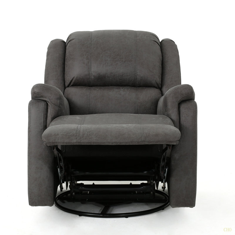 GLIDER RECLINER WITH SWIVEL Perfect Comfort & Sleek Design For Any Living Room, Microfiber / Microsuede, Slate
