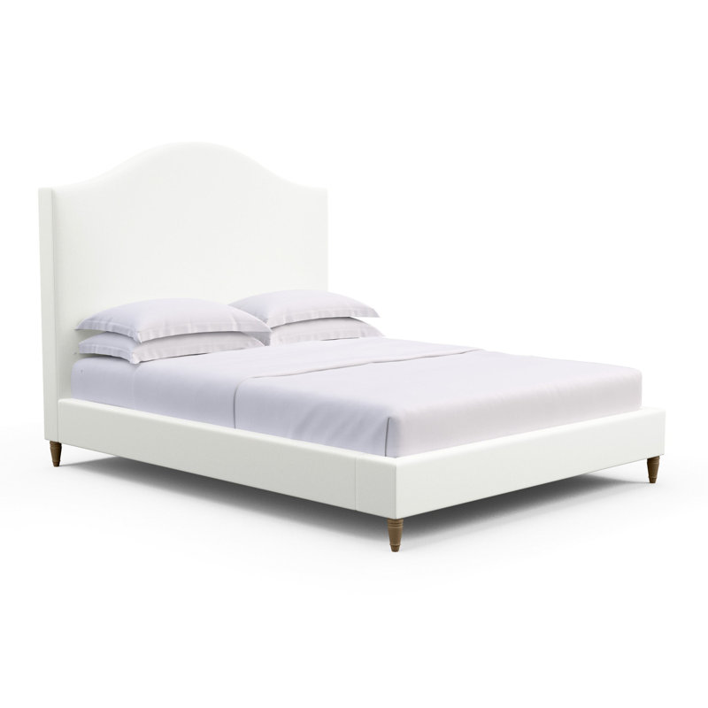 Montague Upholstered Standard Storage Bed, Full, Box Weave Linen Blanc, Natural