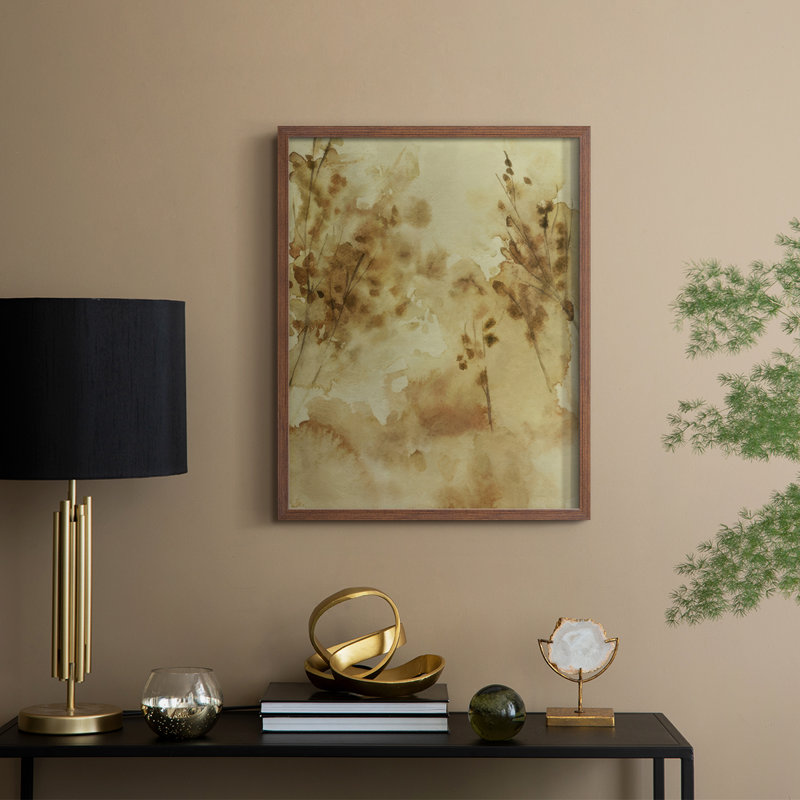 «Yellow Memory II», reproduction encadrée - bois massif, Noyer, H 30 po x l 24 po