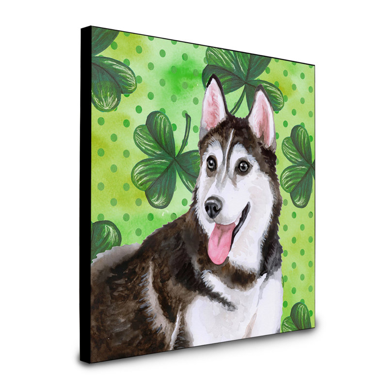 Panneau mural d’art Ibiza, Husky de Sibérie noir