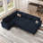 Shavera Velvet L Shaped Sectional Sofa Bed Sleeper Couch With Storage Ottoman-100585106