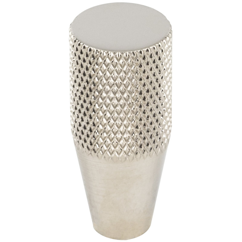 Beliza 1/2" Diameter Conical Knurled Knob, Polished Nickel