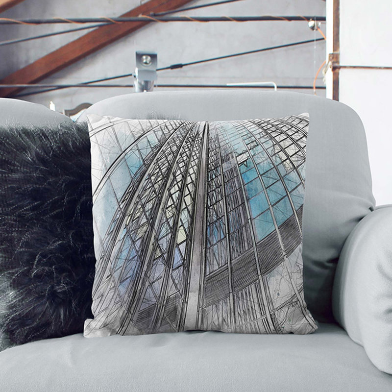 Square Throw Cushion, Black, 55cm H x 55cm W x 20cm D