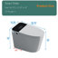 Toilette intelligente sans réservoir avec bidet intégré, siège de toilette bidet une pièce, chasse d'eau automatique, ouverture / fermeture automatique, siège chauffant, eau chaude et sèche, température réglable, télécommande latérale, blanc a