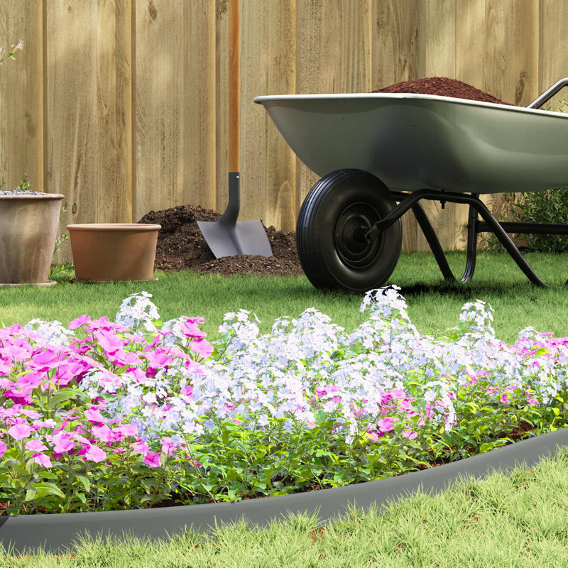 5 cm H Plastic Lawn Edging Fencing, 5cm H x 2000cm W, Grey