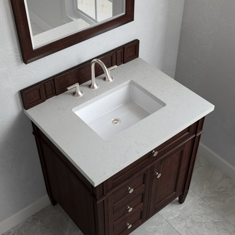 Brittany 30 in. Single Vanity, Burnished Mahogany, Lime Delight, 8" Widespread