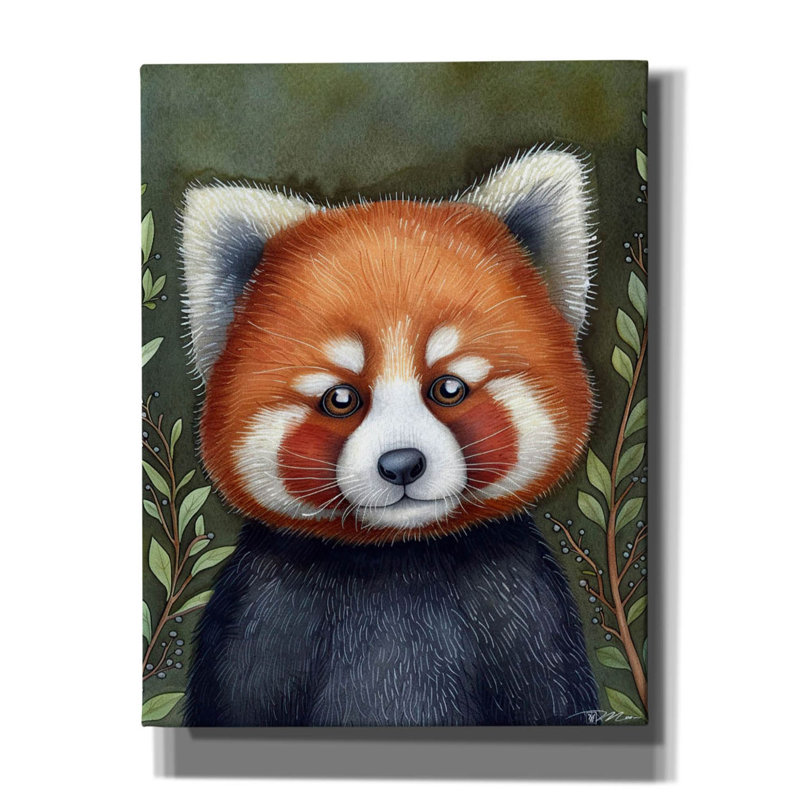 Epic Graffiti 'Red Panda Portrait' by Momart Canvas Wall Art, 34" H x 26" W x 1.5" D