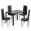 Ensemble de table de salle à manger 5 pièces pour 4 personnes, table de cuisine en verre trempé avec 4 chaises rembourrées en polyuréthane, ensemble de salle à manger à structure en acier peu encombrante pour la maison, la cuisine, la salle à manger et le petit espace (noir)-622518150