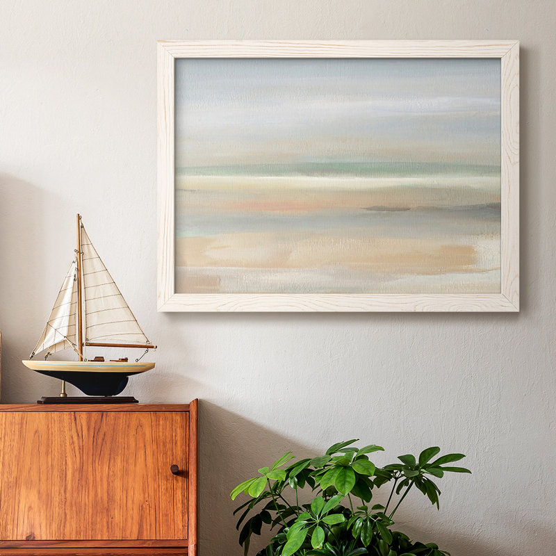 «Soft Far Field», reproduction sur toile à cadre flottant, Blanc, H 14 po x l 20 po x P 1,5 po