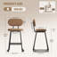 Ensemble de 2 tabourets de bar, tabourets de bar à hauteur de comptoir, tabourets de cuisine rembourrés, chaises de îlot de cuisine avec siège rembourré ovale rembourré en polyuréthane avec dossier, chaises de bar pour la cuisine, la salle à manger, le bar, le café-1928658281