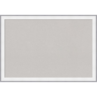 Maya White Silver Framed Corkboard, Grey Cork Bulletin Board, Organization Board, Pin Board