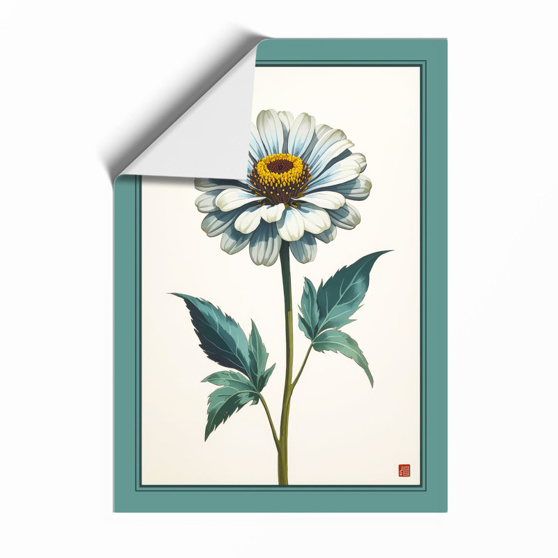 White Daisy Study Botanical - Print, Unframed, A2 - 59.4 x 42.0 cm