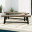 Banc rustique en bois pour terrasse, bicolore, 45,7 cm de hauteur, aspect exotique, avec deux panneaux à lattes, 36,8 cm de profondeur, idéal pour se détendre sur la terrasse.