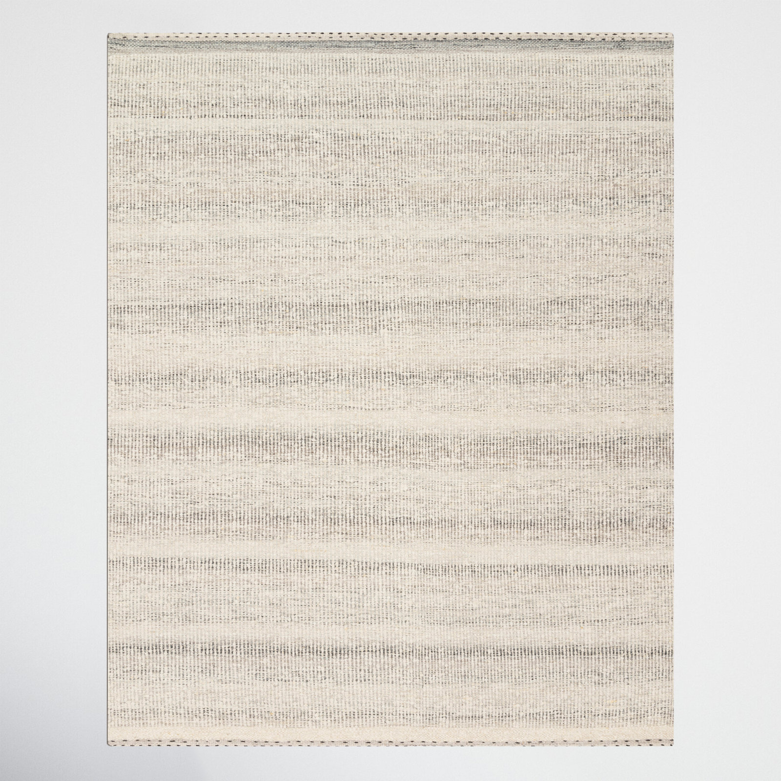 Larissa Smoke Hand-Woven Striped Rug, Rectangle 5' x 7'6"