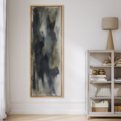 Abstrait gris anthracite profond - reproduction d'art sur toile encadrée