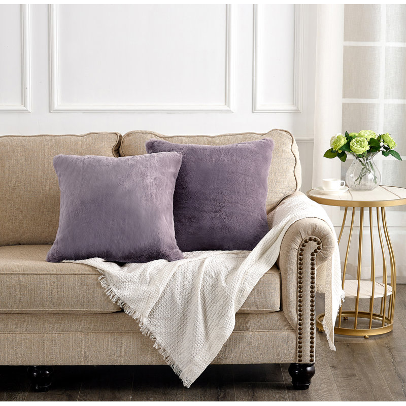 Housse de coussin lourd en fausse fourrure, H 20 pi x l 20 pi, Sureau