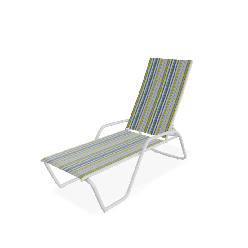 Outdoor Rust-Resistant Metal Chaise Lounge, Textured White, Coastline
