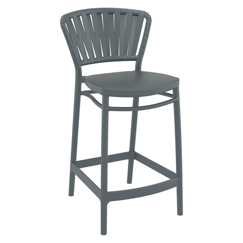 Tabouret de bar d'extérieur Newport, 25.6", Gris foncé