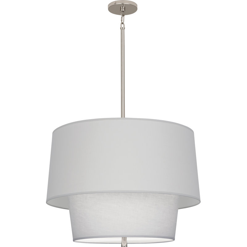 Decker 3 - Light Pendant, Polished Nickel, Pearl Gray