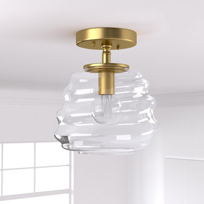 Plafonnier moderne de 8 po x 10 po avec abat-jour en verre transparent