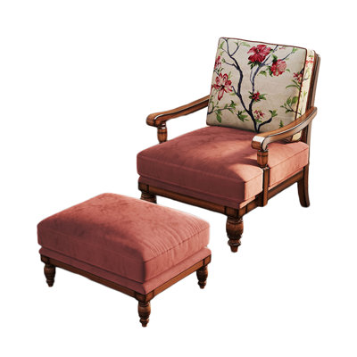 Raysha Upholstered Armchair with Ottoman
