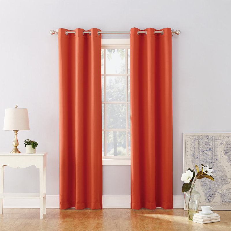 Panneau de rideau occultant avec œillets Burrier Wayfair Basics, L 40 po x L 95 po, Tangerine