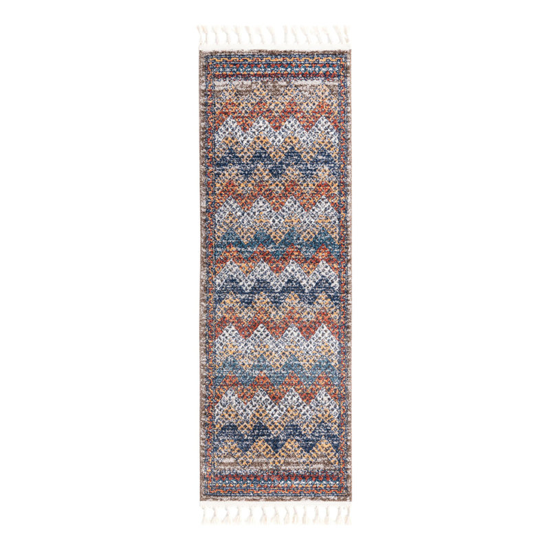 Iroda Area Rug in Beige/Peach/Blue, Runner 2' x 6'