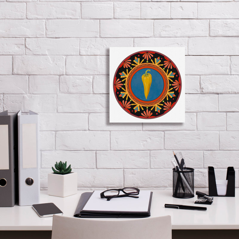 «Talavera Tex-mex 3» par Art Licensing Studio, art mural sur toile, H 12 po x l 12 po x P 0,75 po
