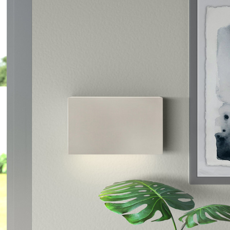 Applique murale encastrée 1 lumière à intensité variable Durso, Incandescent, Blanc mat, H 10 po x l 16,5 po x P 4 po