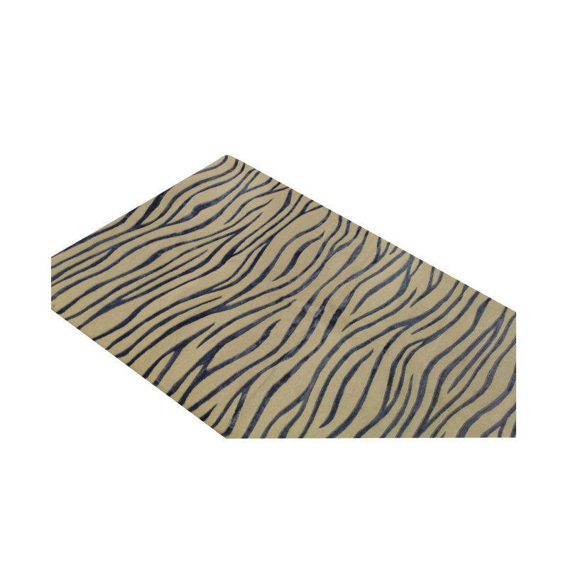 Himalayan Art 2000 Animal Print Area Rug in Beige/Navy Blue
