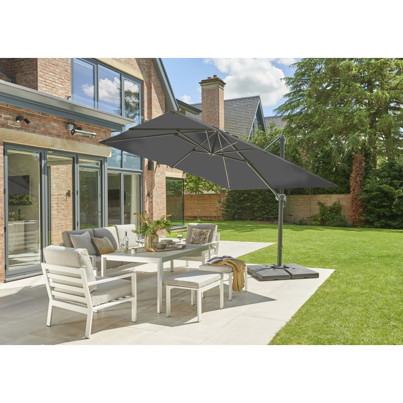 Aabid Royce Executive 3m Square Cantilever Parasol, Carbon