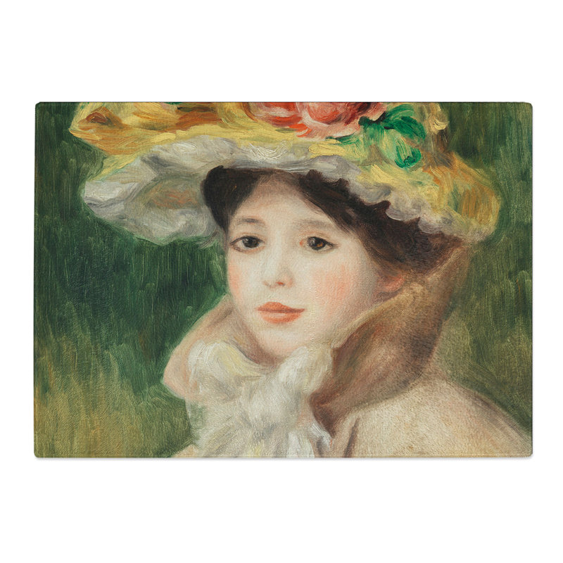 Woman with Capeline by Pierre-Auguste Renoir Chopping Board, 28.5cm W x 39cm L