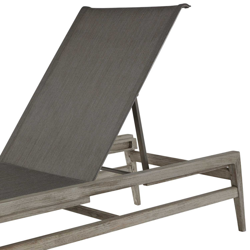 Coast Reclining Chaise Lounge, Oyster Teak/Gray Sling