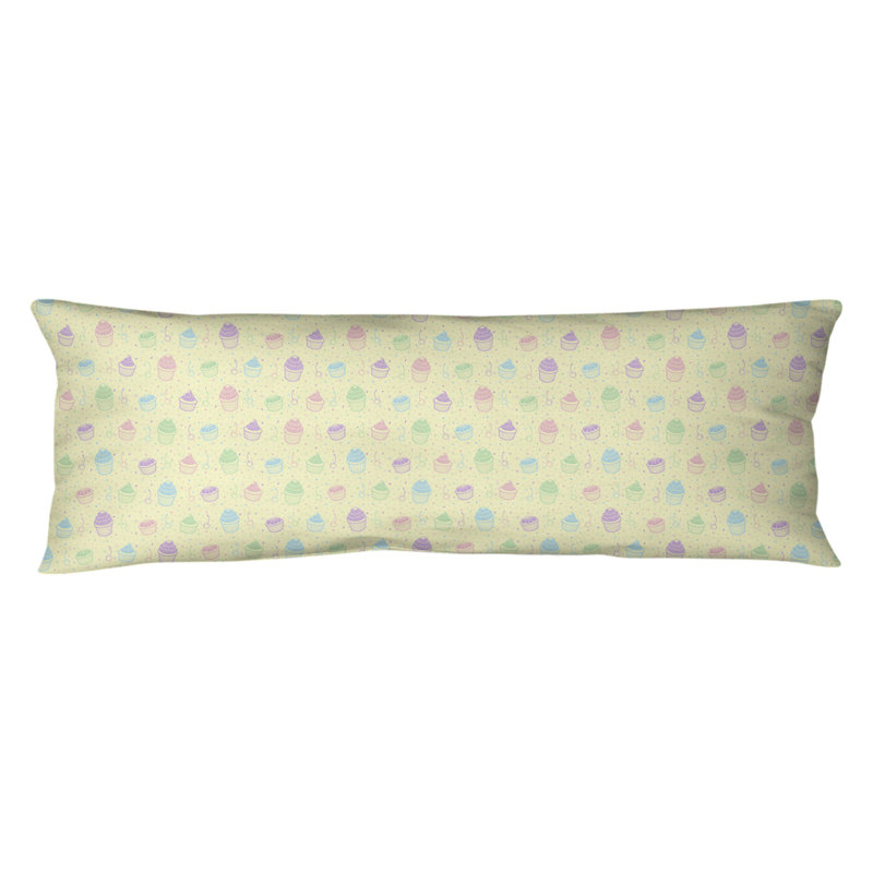 Coussin lombaire petits gâteaux, Bourre en polyester, Molleton moelleux, Jaune et pastel
