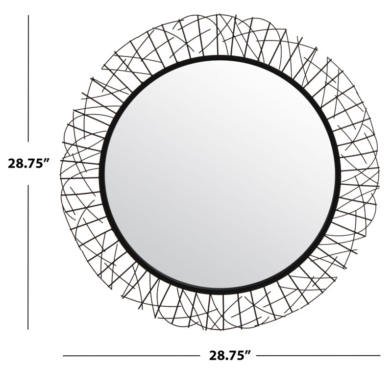Berryman Metal Flat Wall Mirror, Black