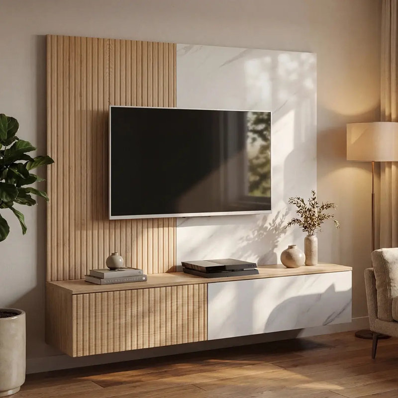 Unfinished with Fireplace Included, White Marble/Oak Cremona