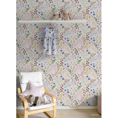 My Little Pony Retro Floral Cream Peel and Stick Wallpaper
