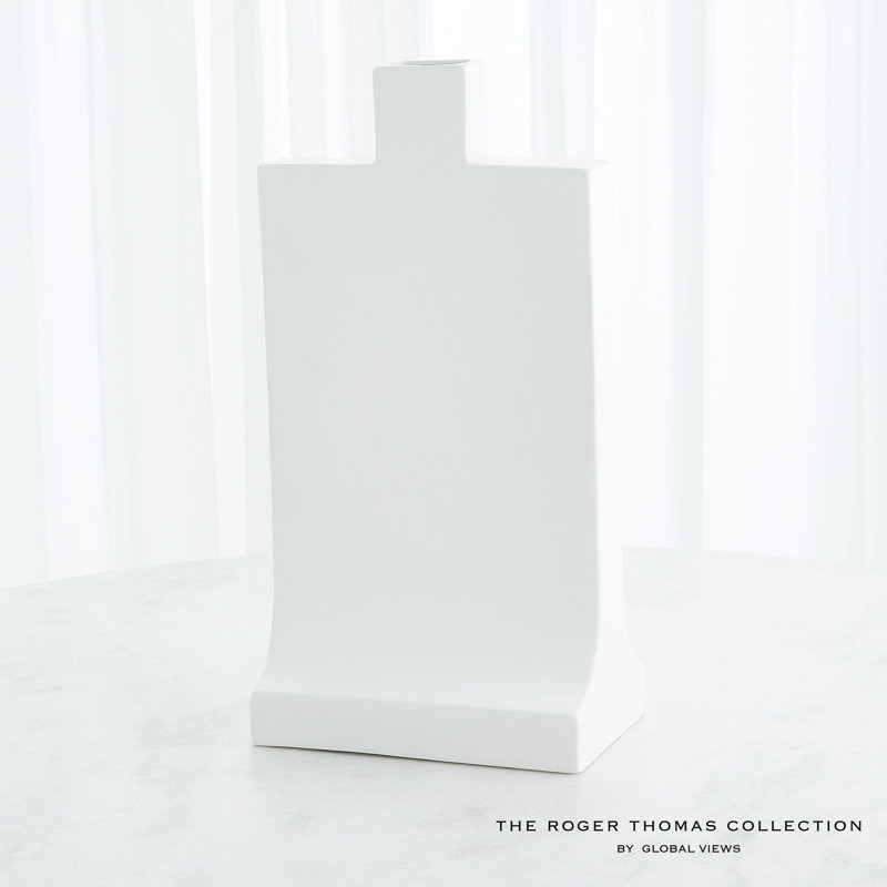 Icon Vase-Matte White, 23" H x 12" W x 7.75" D