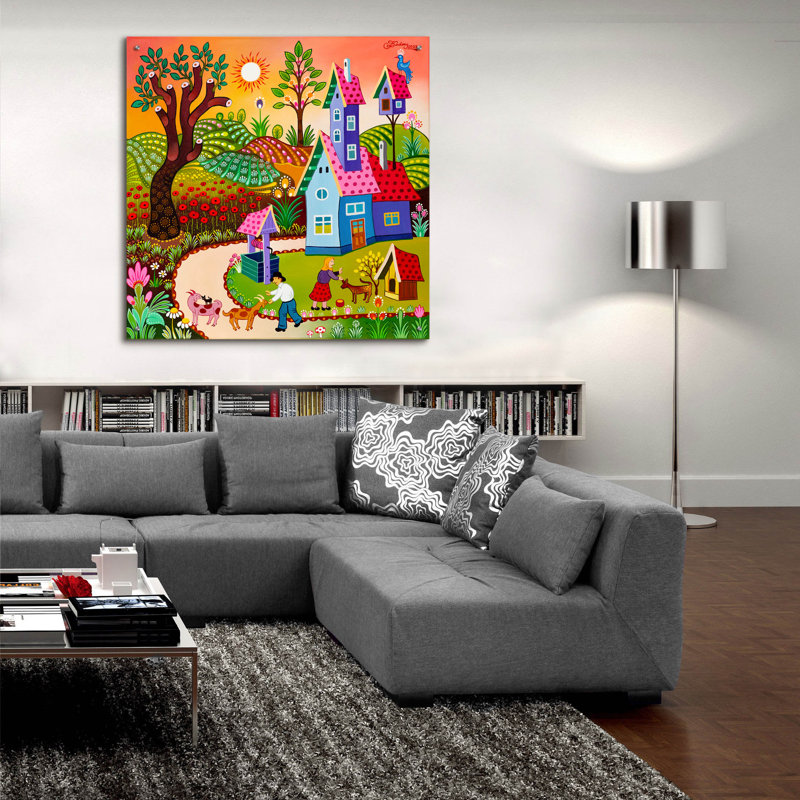  «Poppie Garden» par Koday, art mural en verre acrylique, 36 po x 36 po, H 36 po x l 36 po