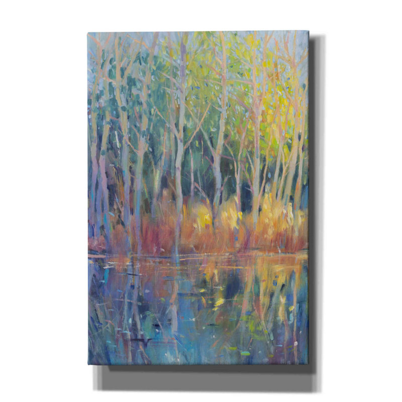 Art mural sur toile, "Reflection Trees II" par Tim O'Toole, H 60 po x l 40 po x P 1,5 po
