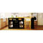 Buffet U_STYLE avec plateau extensible et casier à vin, table de bar haute avec éclairage DEL et prise électrique, chariot à vin mobile de style campagnard-1315322030