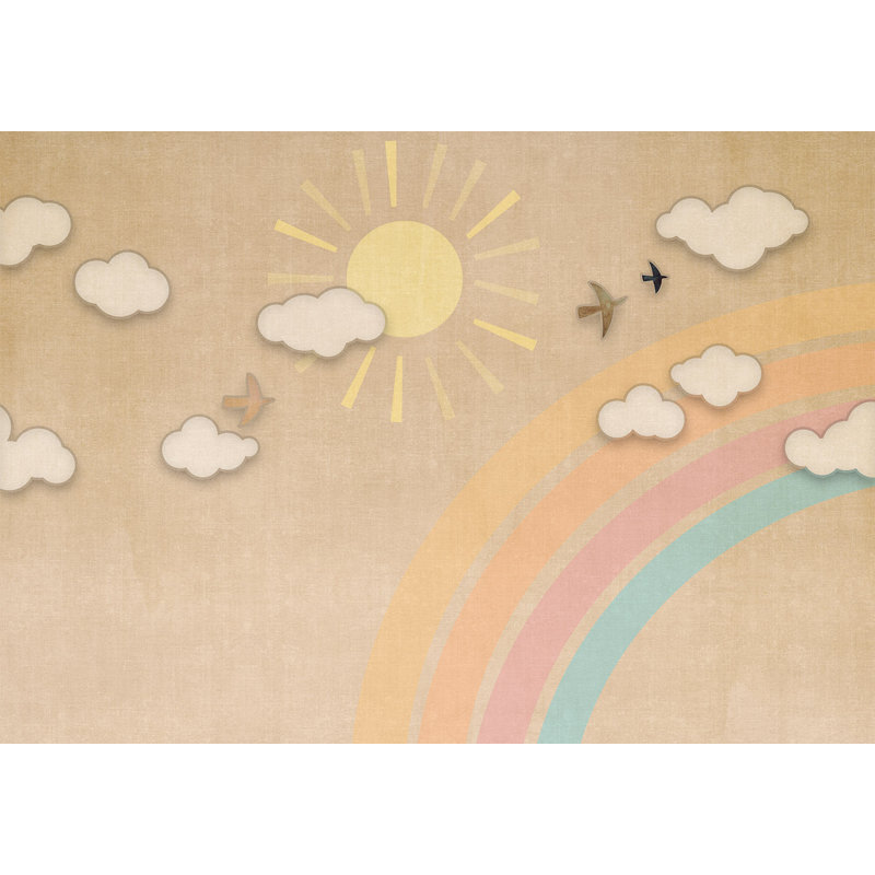 Peel & Stick Kids Wall Mural - Aesthetic Rainbow Day, 110" L x 154" W