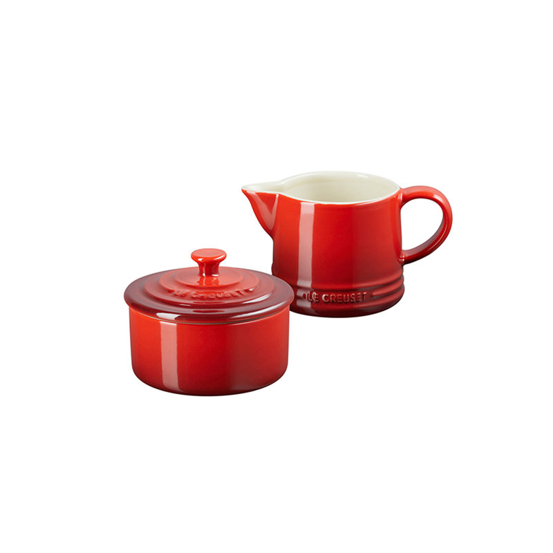 Le Creuset Stoneware Cream & Sugar Set, Cerise