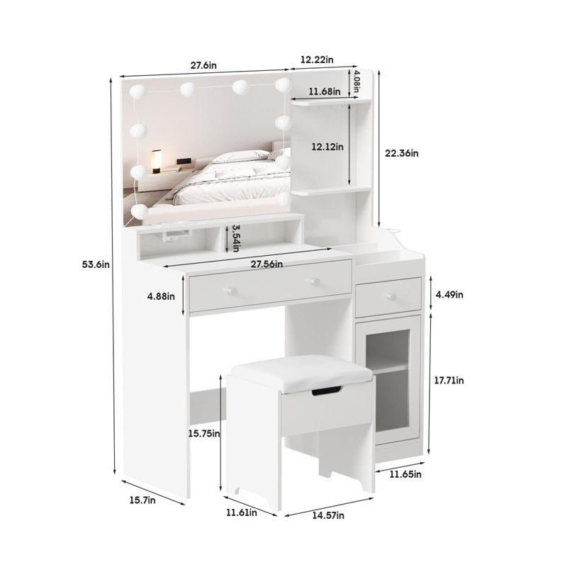 Coiffeuse Jonuz, Blanc
