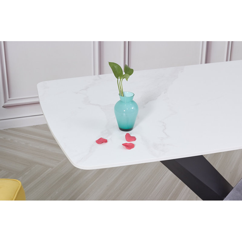 Judsonia Stone Top Metal Base Dining Table