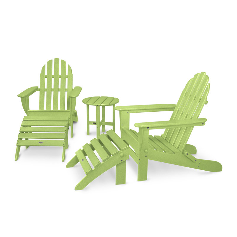 POLYWOOD Classic Adirondack 5-Piece Casual Set, Lime