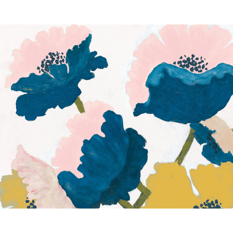 Block Blossoms - Painting Print, 20cm H x 30cm W, Wrapped Canvas