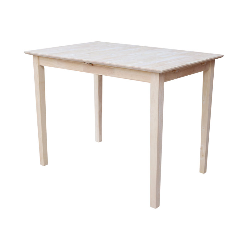 Ginna Extendable Unfinished Solid Wood Dining Table