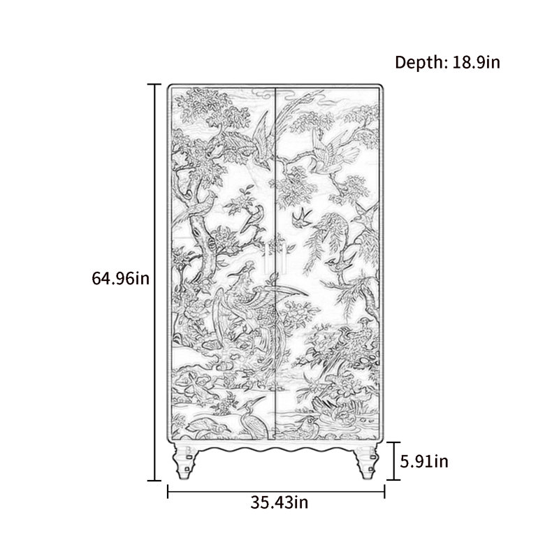 Garde-robe moderne pour chambre double, Brun / blanc ivoire